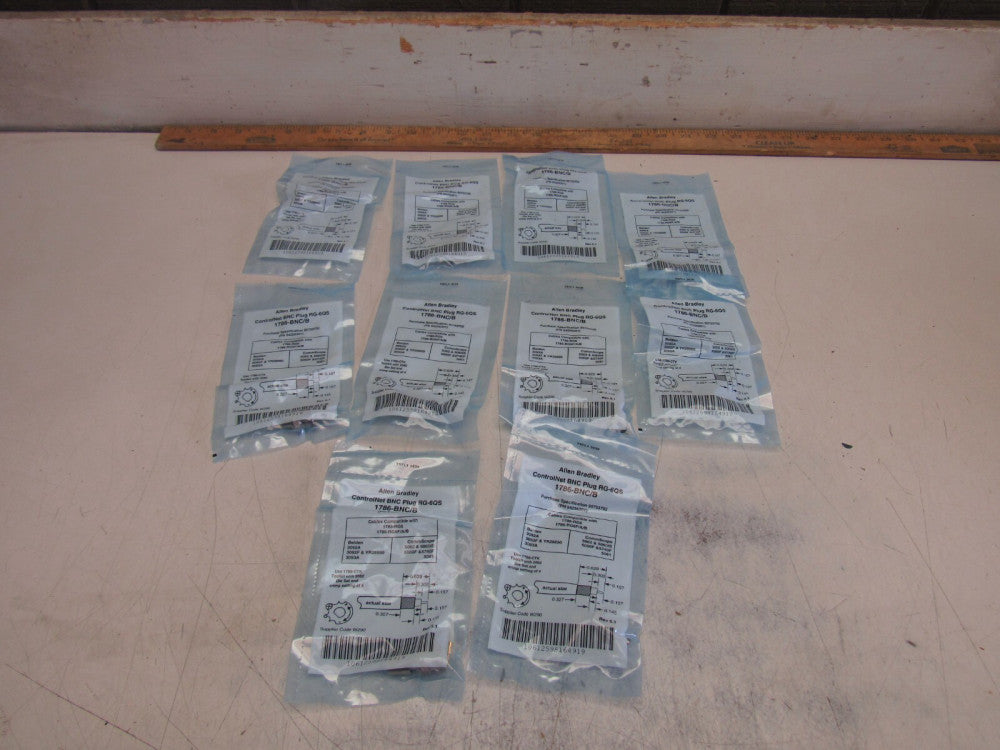 10-QTY ALLEN BRADLEY 1786-BNC/B CONTROLNET BNC PLUG RG-6QS NEW FACTORY SEALED !!