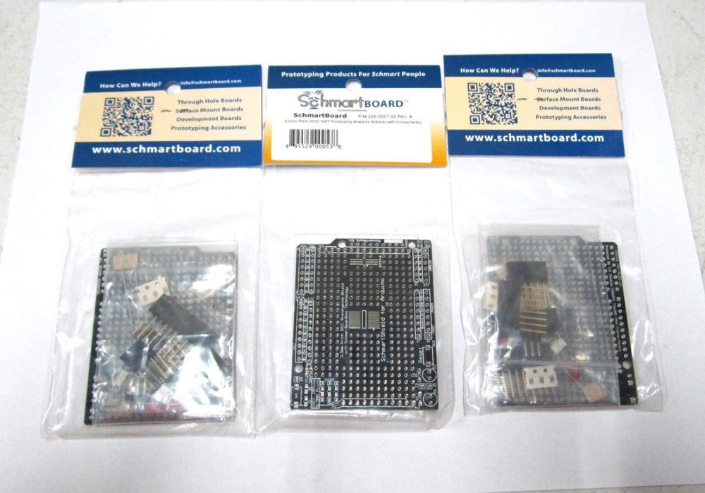 (206-0007-02) .5mm Pitch SOIC SMT Prototyping Shield for Arduino - Lot of 3