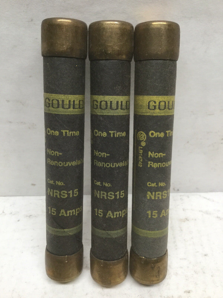 GOULD NRS15 One Time Non-Renouvelable 15A, 600V (Lot of 3)