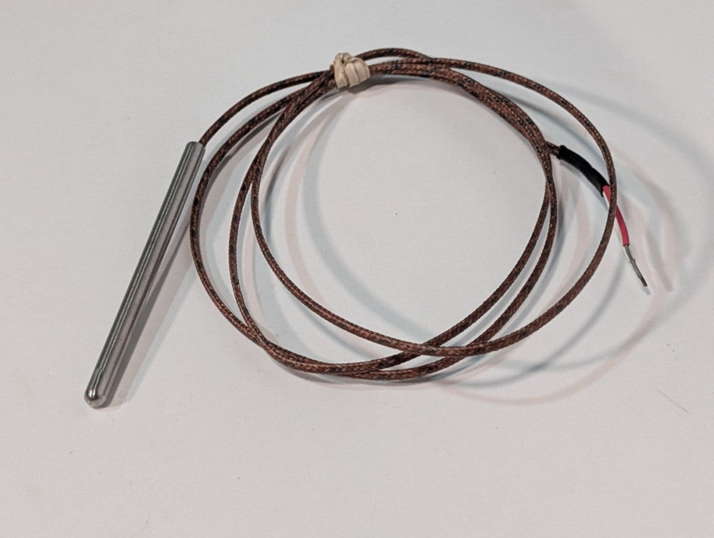 Unbranded 3in Stainless Steel RTD Temp Probe, 2-Wire Braided Fiberglass Cable