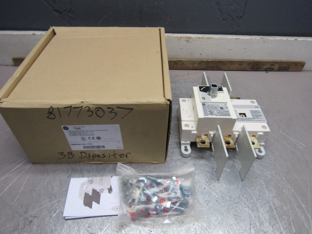ALLEN BRADLEY 194R-NU100-1753 SER-A DISCONNECTOR SWITCH 3P 100A NON-FUSED NIB !!