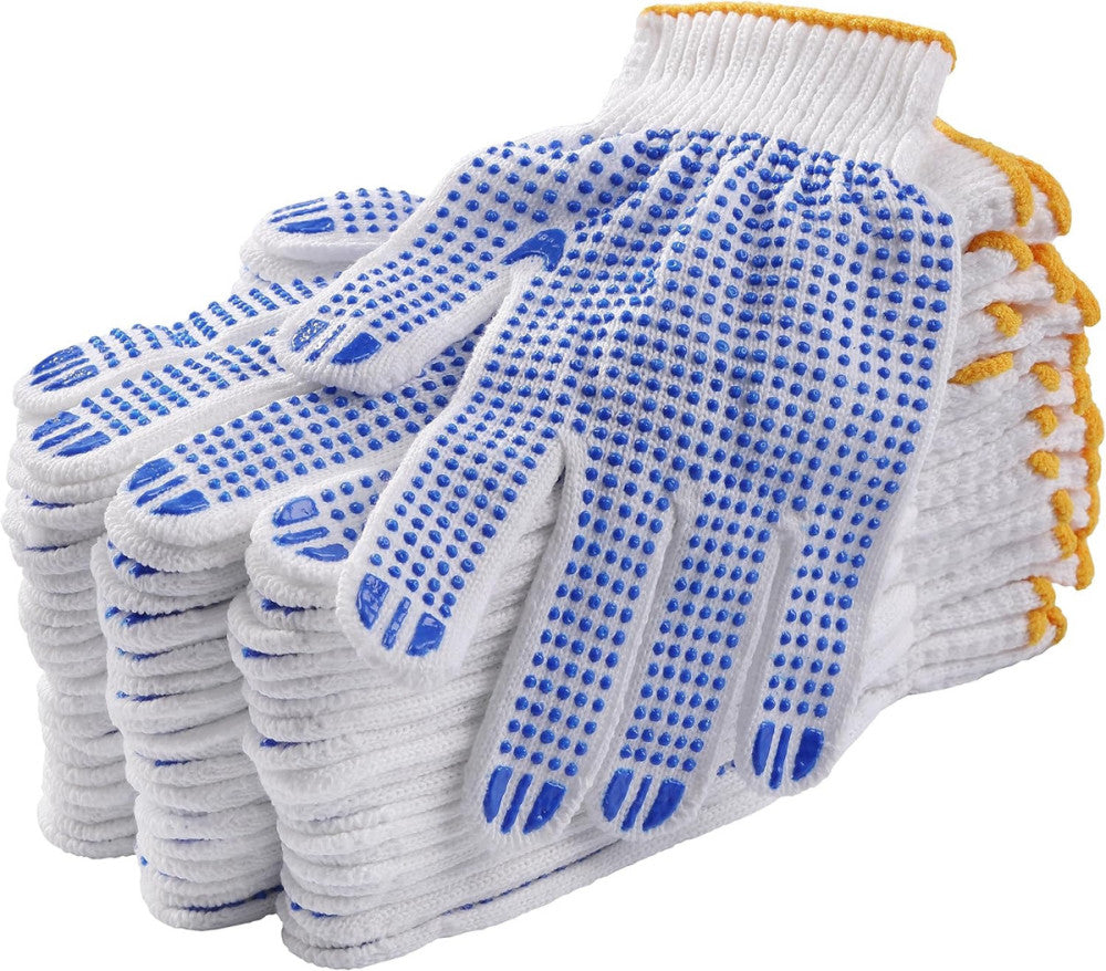 Guantes de trabajo de seguridad con agarre antideslizante, 12 pares, a granel