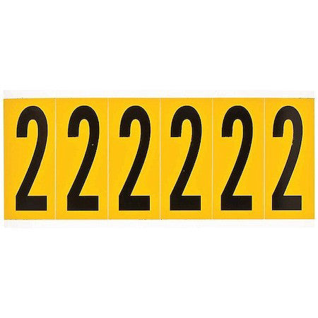Brady 1550-2 Number Label,2,1-1/2 In. W X 3-1/2 In. H