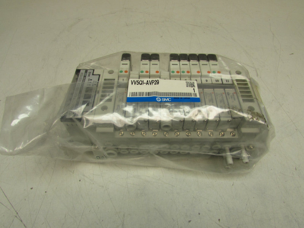 SMC VV5Q1-AVP29 ,PNEUMATIC MANIFOLD, W/11 VALVES & EX120-SMJI, NEW! MAKE OFFER!
