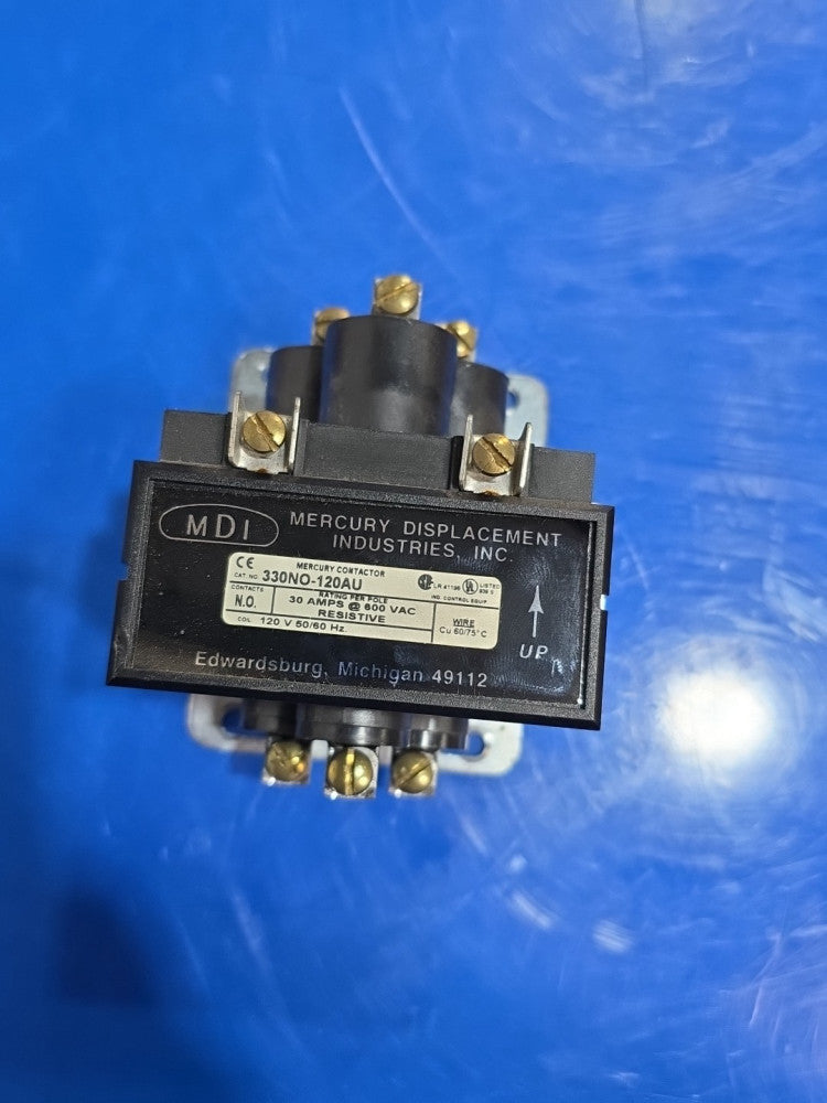 MDI 330NO-120AU 30 Amp Mercury Contactor 120V Coil 30A 3-Pole 600V