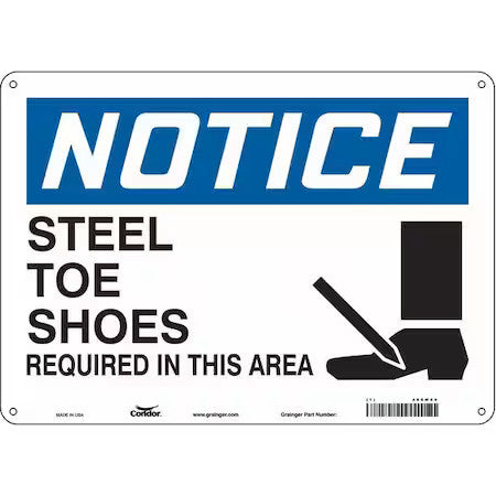 Condor 465W68 Safety Sign, 10 In Height, 14 In Width, Aluminum, Horizontal