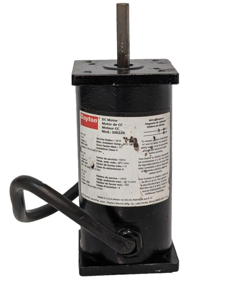 Dayton 3XE22-D Permanent Magnet DC Motor 1/27HP, 90V, .5A, 1800RPM, Made in USA