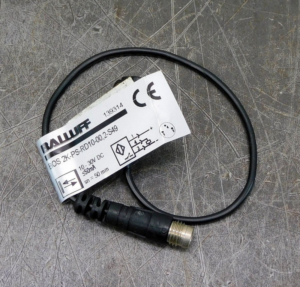 Balluff BOS 2K-PS-RD10-00,S49 Photoelectric Diffuse Sensor 30V DC 50mm BOS00ZW