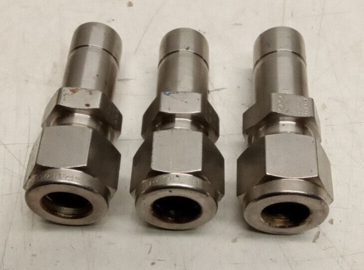 Parker 3/8" Straight Connector 6-316 (Lot Of 3)
