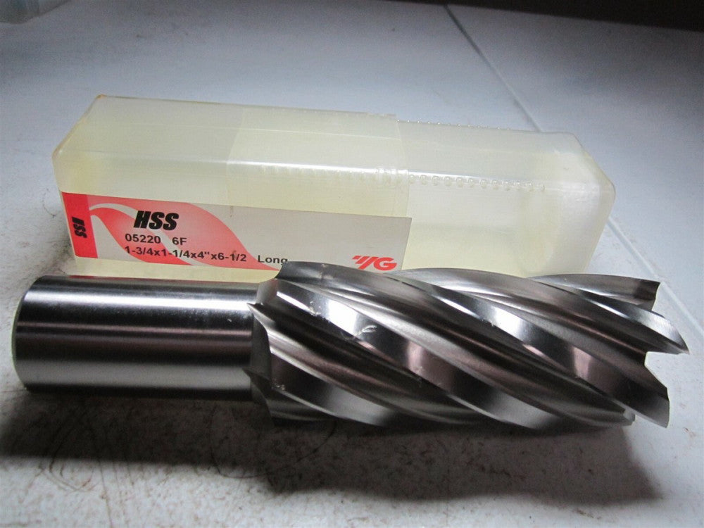 YG-1 (05220) 1-3/4 x 1-1/4 x 4 x 6-1/2 6 Flute High Speed Steel Square End Mill