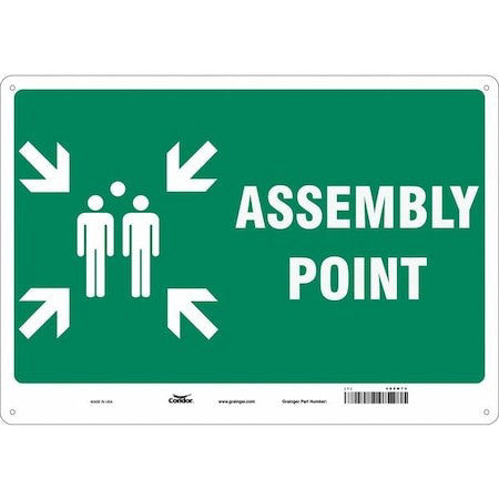 Condor 485H75 Safety Sign, 14 In Height, 20 In Width, Aluminum, Horizontal