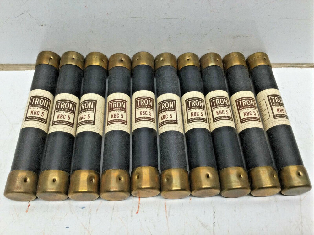BUSSMANN BUSS TRON KBC 5 Rectifier Fuse 5 AMP 600VAC KBC5 (LOT of 10)