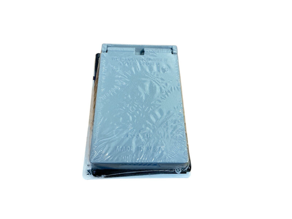 Eaton S966-SP Weatherproof 1-Gang GFCI/Decorator Cover, Metal, Gray