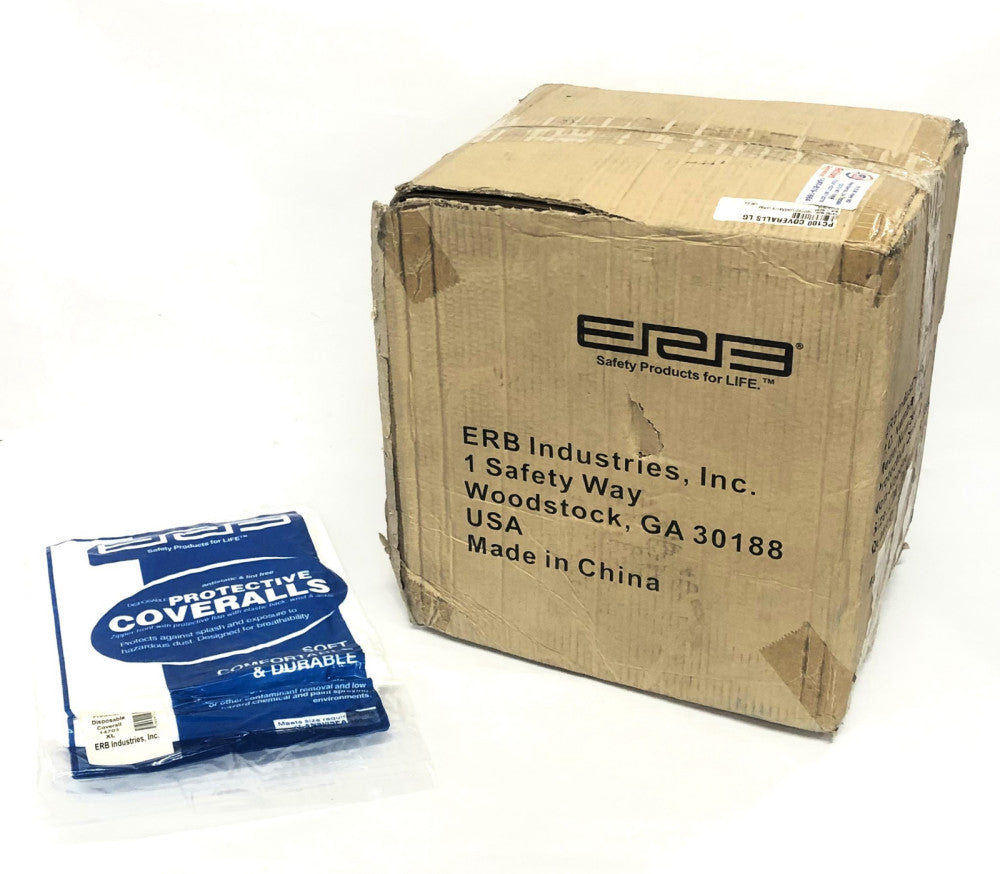 ERB Industries XL Protective Disposable Coverall PC100 (14703) Case Of 25 NOS
