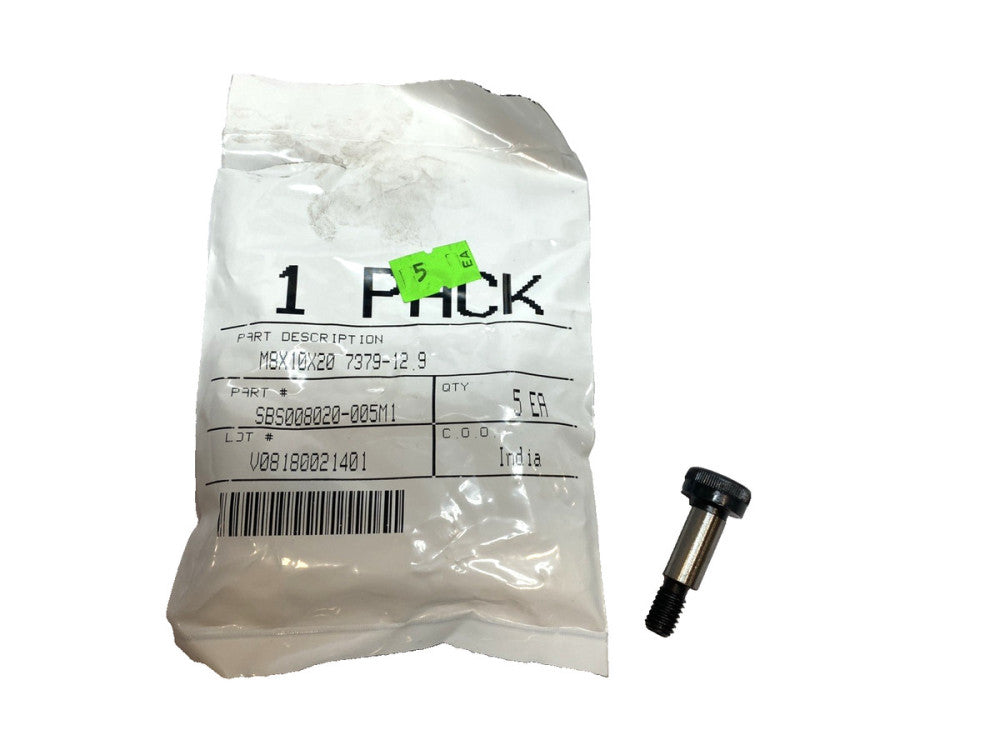 Shoulder Screws SBS008020-005M1 Alloy Steel M8X 10X20mm PKG OF 5