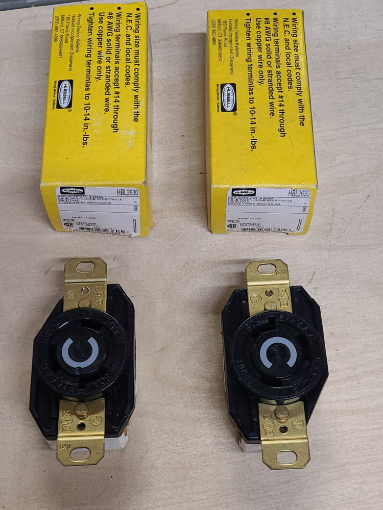 Lot Of 2 Hubbell HBL2630 Twist Lock Receptacles 30a 277v