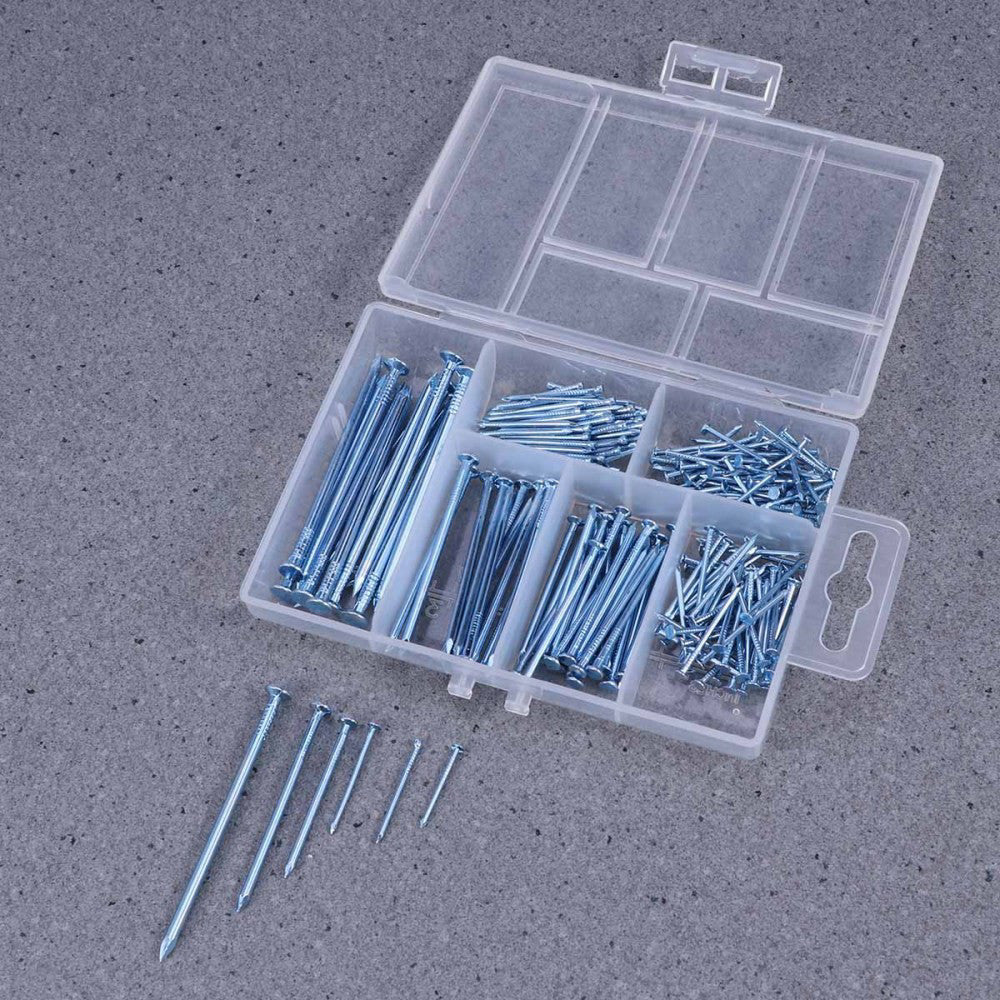 240 PCS Round Head Iron Nail Masonry Picture Hanging Nails Assortment Kit
