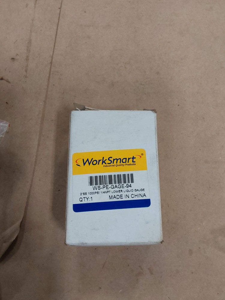 Worksmart WS-PE-GAGE-94 Pressure Gauge 2" SS 1000 psi 1/4 NPT Back Liquid New