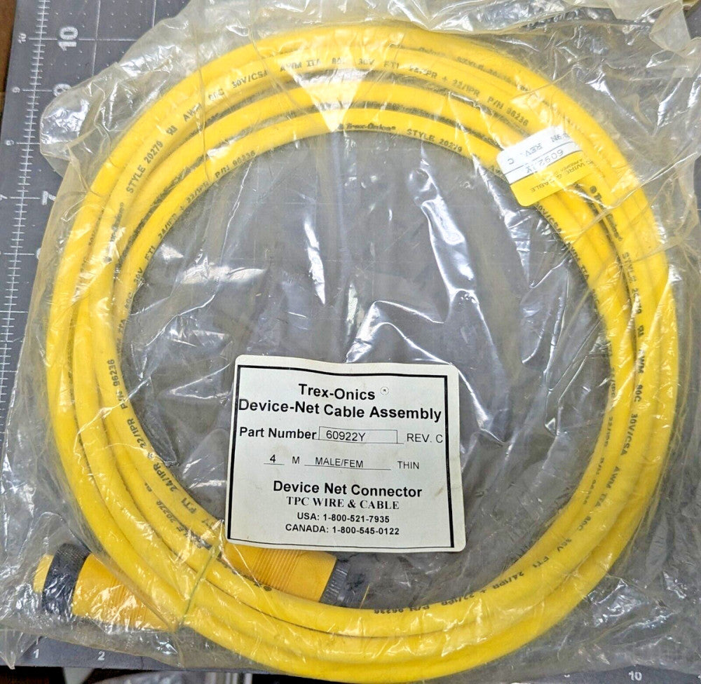 12ft Device Net Male/Female Patch Cord Trax-Onics Shielded 24/1PR, 22/1PR [A2S3]