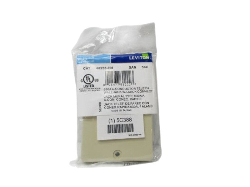 LEVITON 40253-00I CONDUCTOR PHONE WALL JACK NSMP