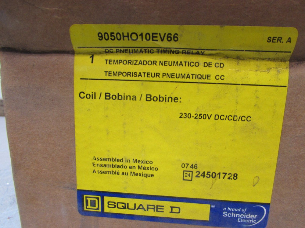 SQUARE D 9050HO10EV66 , DC PNEUMATIC TIMING RELAY, 230-250 vdc, NIB! MAKE OFFER!