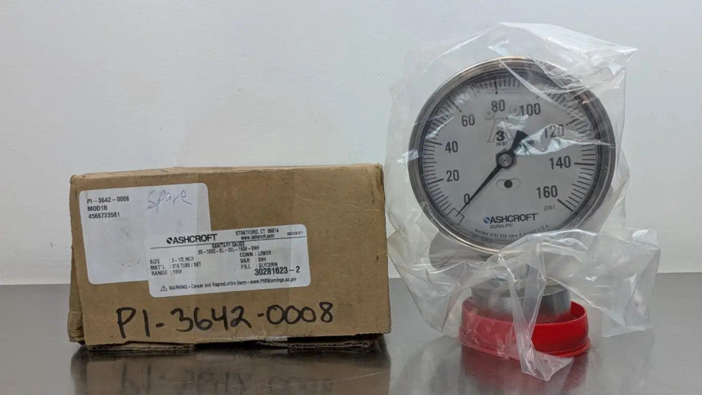 Ashcroft 35-1032-SL-20L-160#-XNH Sanitary Pressure Gauge 3-1/2" OD 0-160 PSI