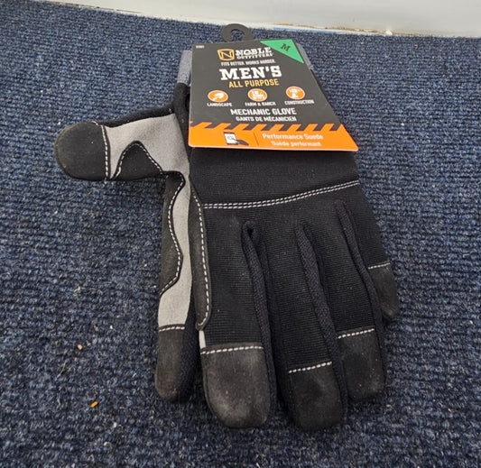 ( 3 PAIRS ) Noble 51061: Men's Mechanic Gloves Medium Touchscreen Friendly Black