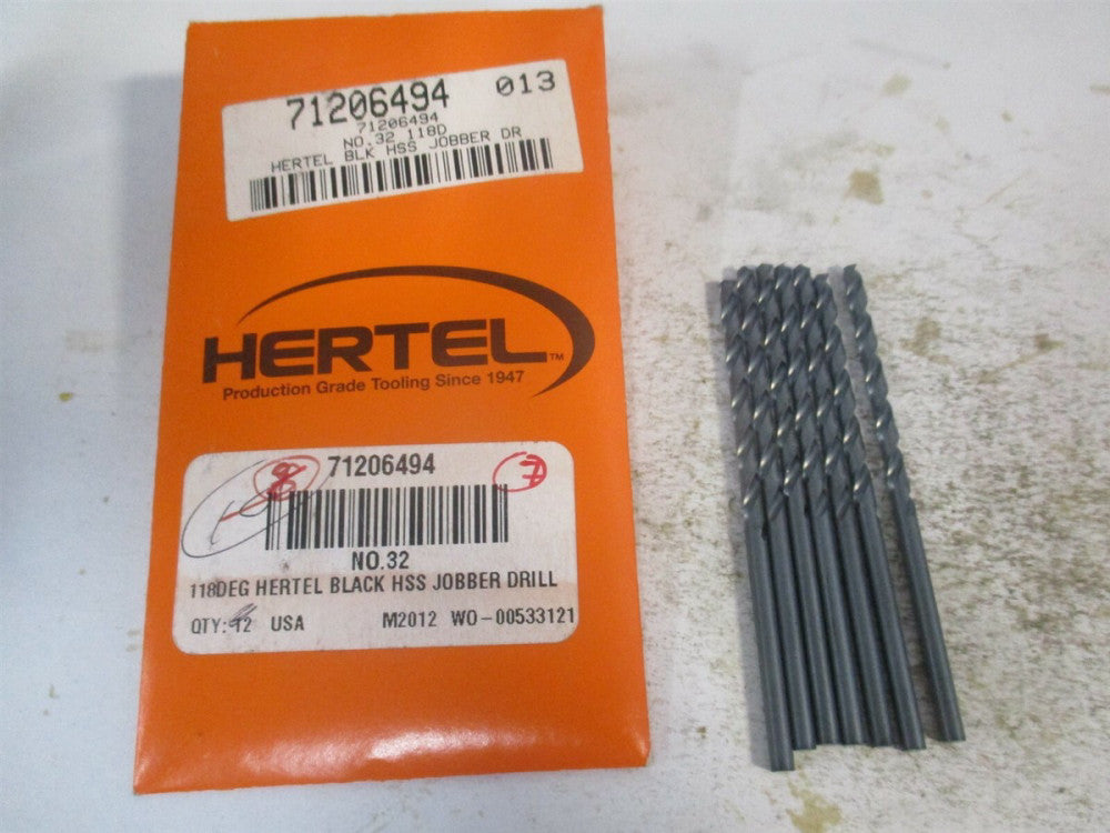 (71206494) #32 1-5/8" x 2-3/4" OAL 118° High Speed Steel Jobber Drill - Qty 7