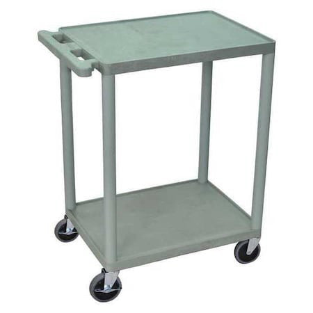 Zoro Select He32-G Utility Cart With Lipped Plastic Shelves, Polyethylene, 300