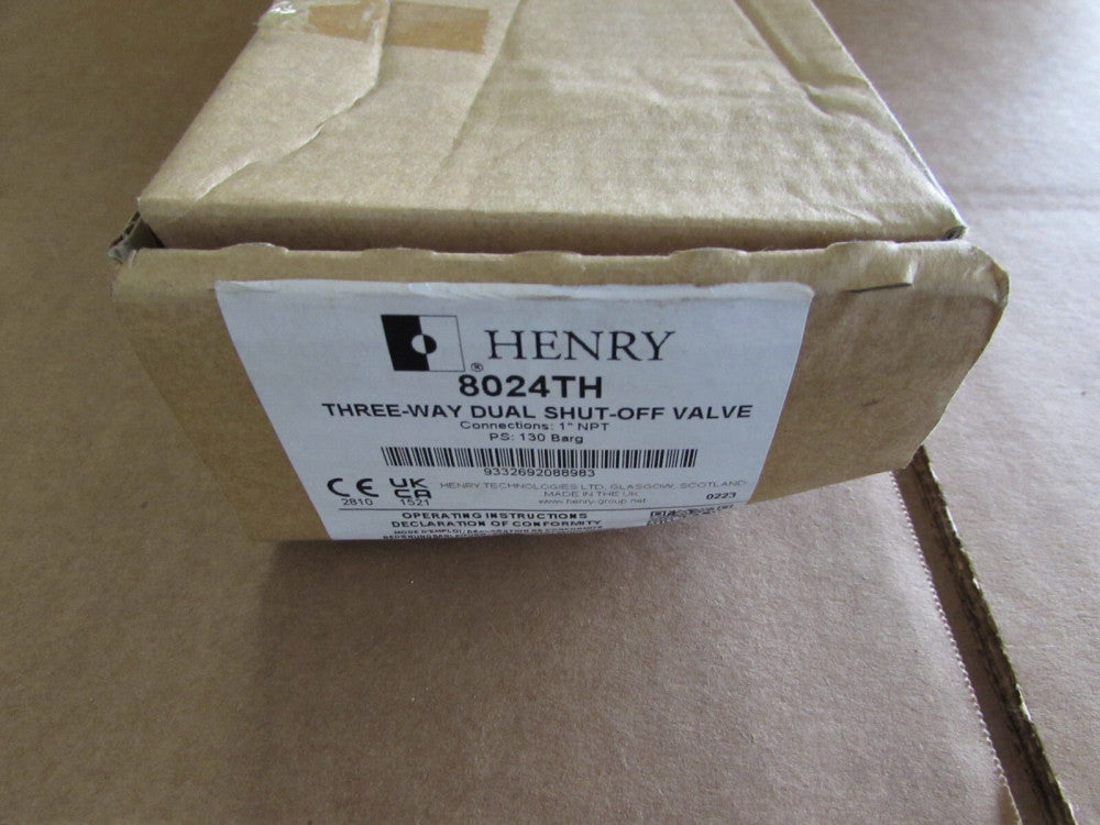 HENRY, 8024TH, 1"NPT 3-WAY DUAL SHUT-OFF VALVE, NIB!! MAKE OFFER!!