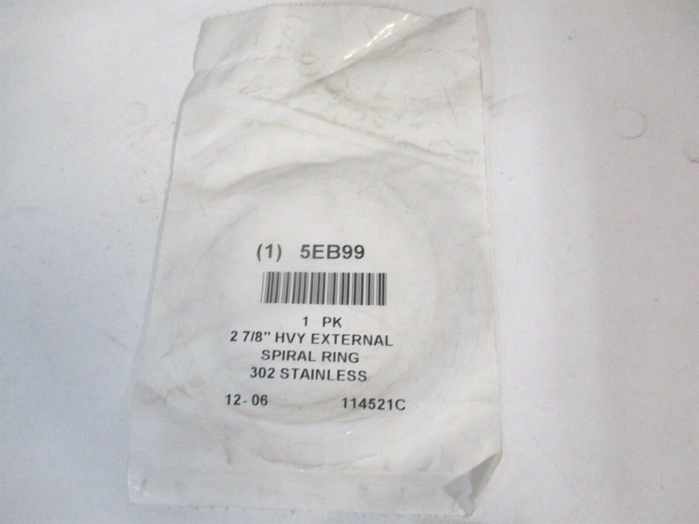 (WSM-287-S02) 2-7/8" 302 Stainless Steel External Spiral Plain Retaining Ring
