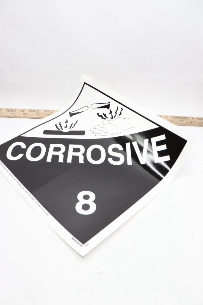 JJ Keller & Associates Corrosive 8 Hazmat HD Sticker Matte 3" x 3"