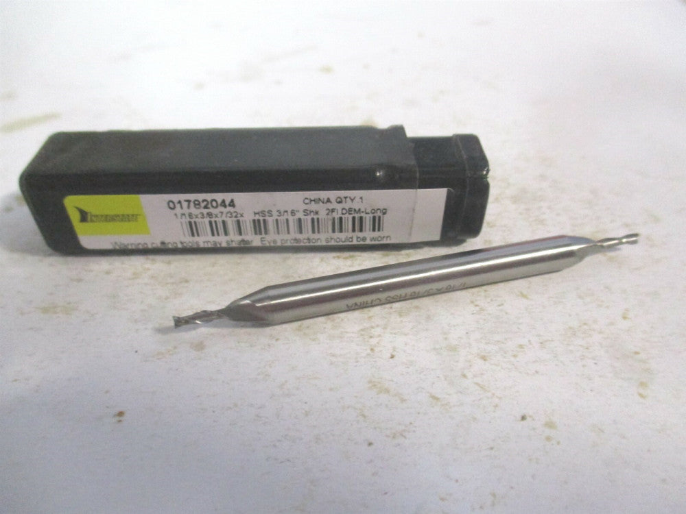 (720-1652) 1/16" x 7/32" x 3/16" x 2-1/2" OAL 2 Flute HSS Square End Mill 