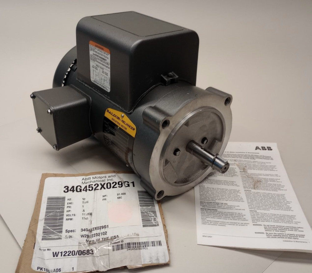 Baldor 34G452X029G1 Electric Motor 1ph 0.5hp 115/230V 1745rpm