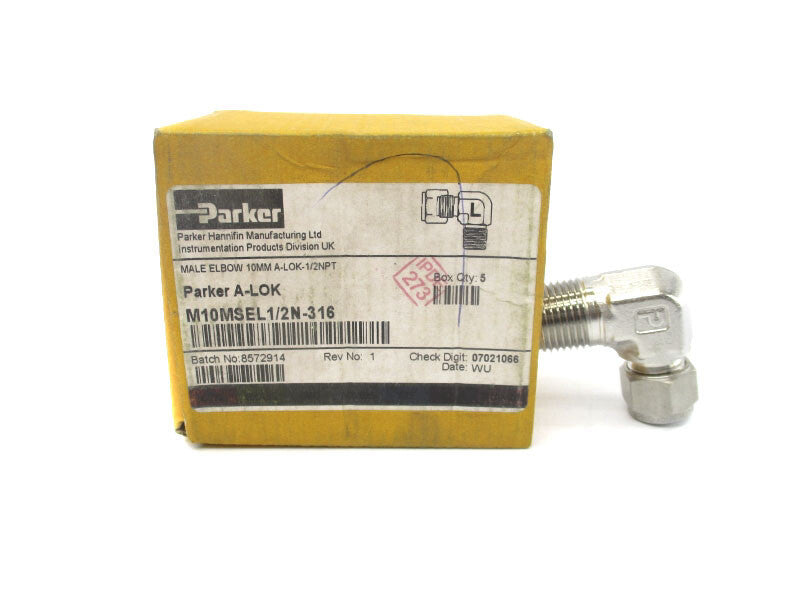 PARKER M10MSEL1/2N-316 10MMA-LOK-1/2" (PKG OF 5) NSMP
