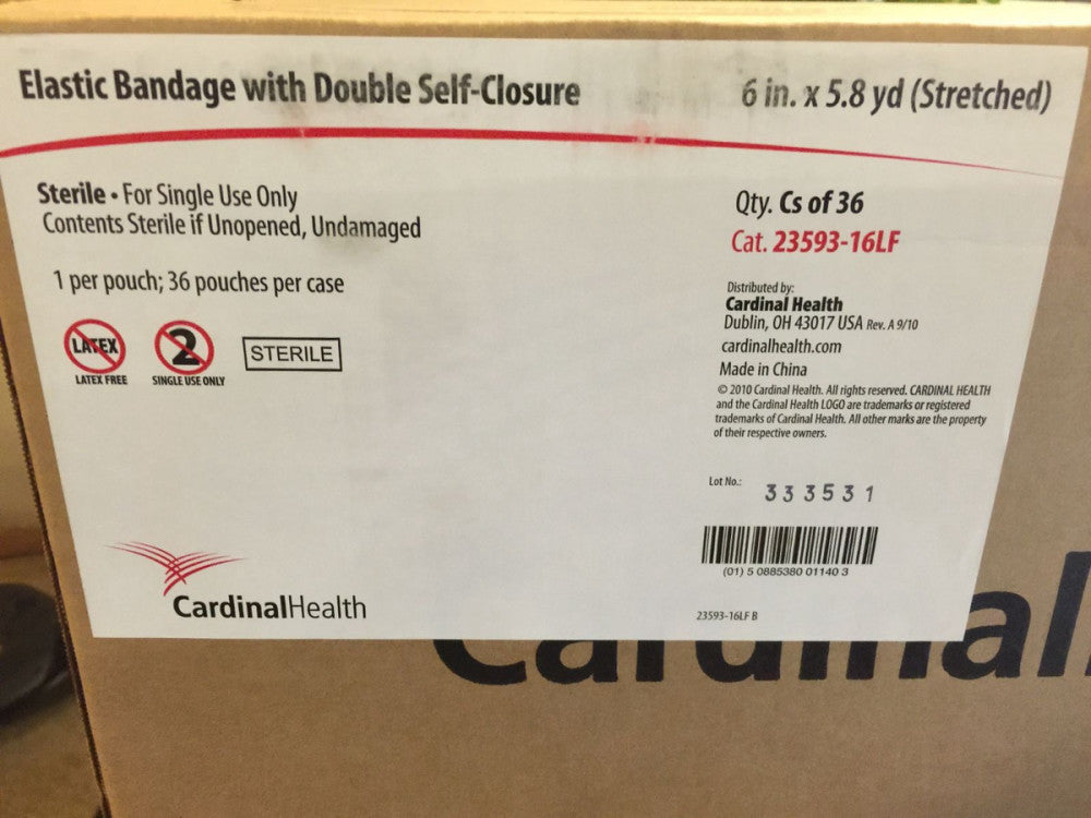 Cardinal Health - 2359316LF - Brand Elite Elastic Bandage 6" X 5 Yds. Self-clos