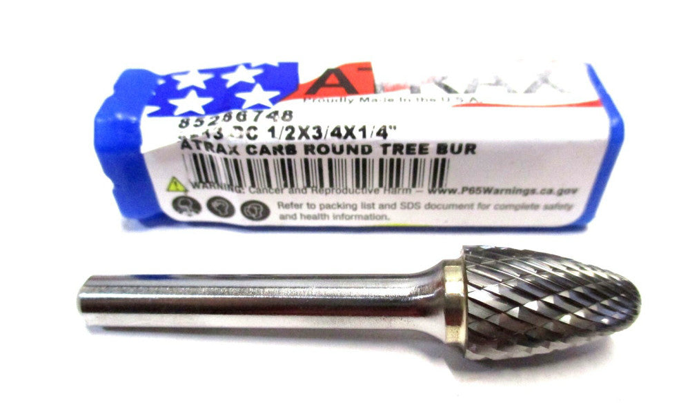 Atrax (85286748) 1/2 x 1/4 x 3/4 x 2-1/2 SF-13 DC Carbide Tree w/ Radius Burr