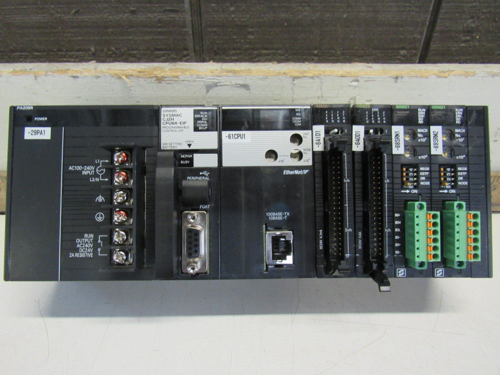 OMRON SYSMAC SYSTEM CJ2H-CPU64-EIP CPU CJ1W-ID232, OD232, SRM21 ETC XLNT USED !!