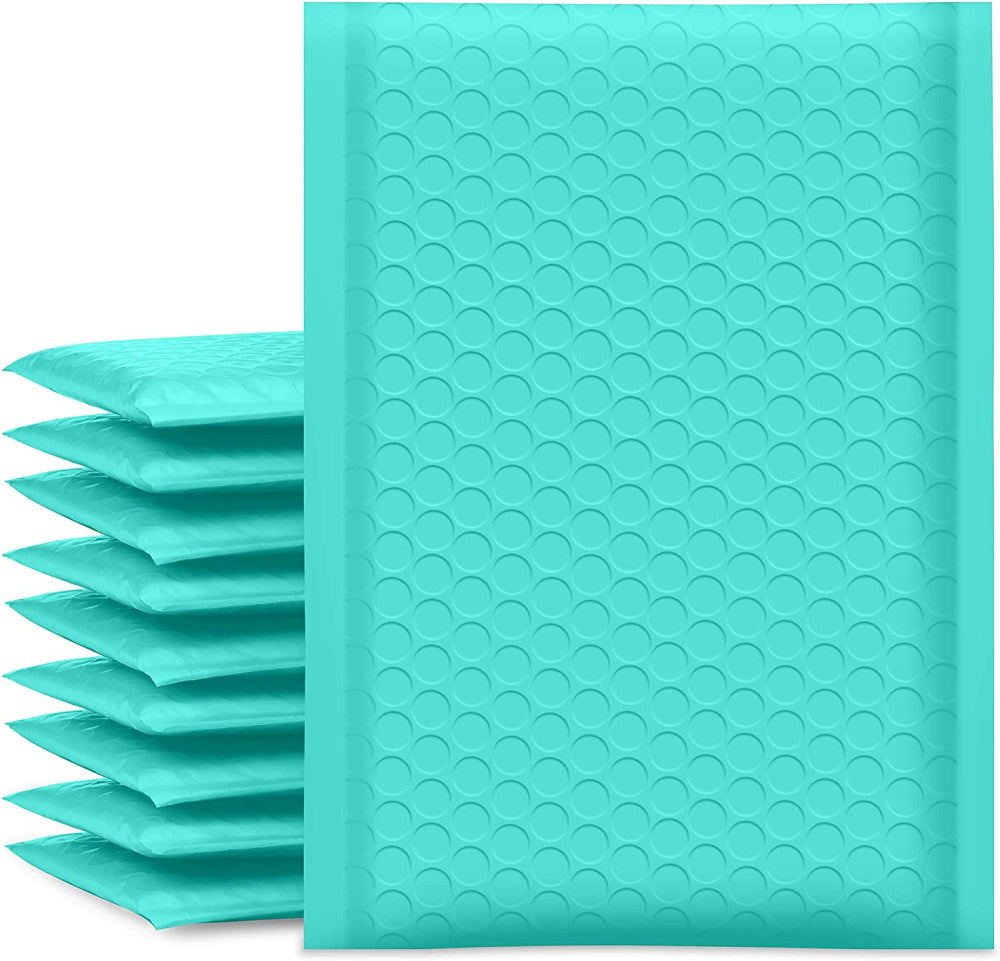 Bubble Mailers 6X10 Inch Teal 25 Pack Usable Size 6X9" Padded Envelopes Small Bu