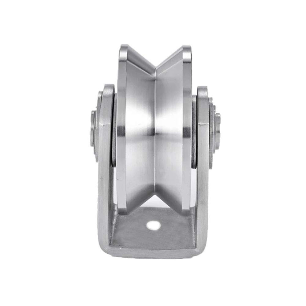 2in V Groove Wheel Stainless Steel Groove Wheel Heavy Duty Track Wheel Rigid ...