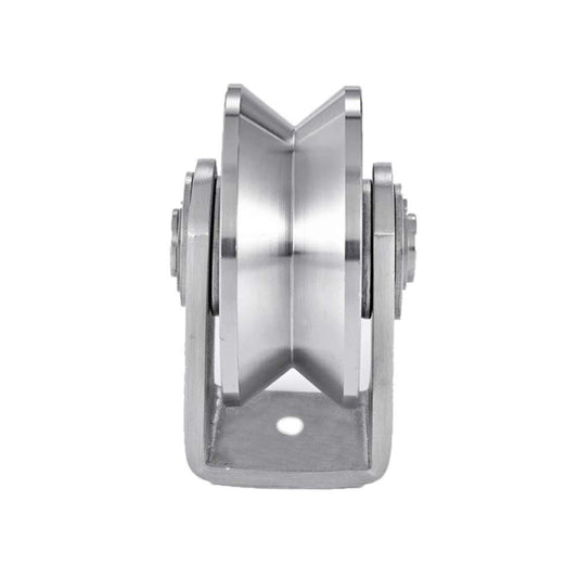 2in V Groove Wheel Stainless Steel Groove Wheel Heavy Duty Track Wheel Rigid ...