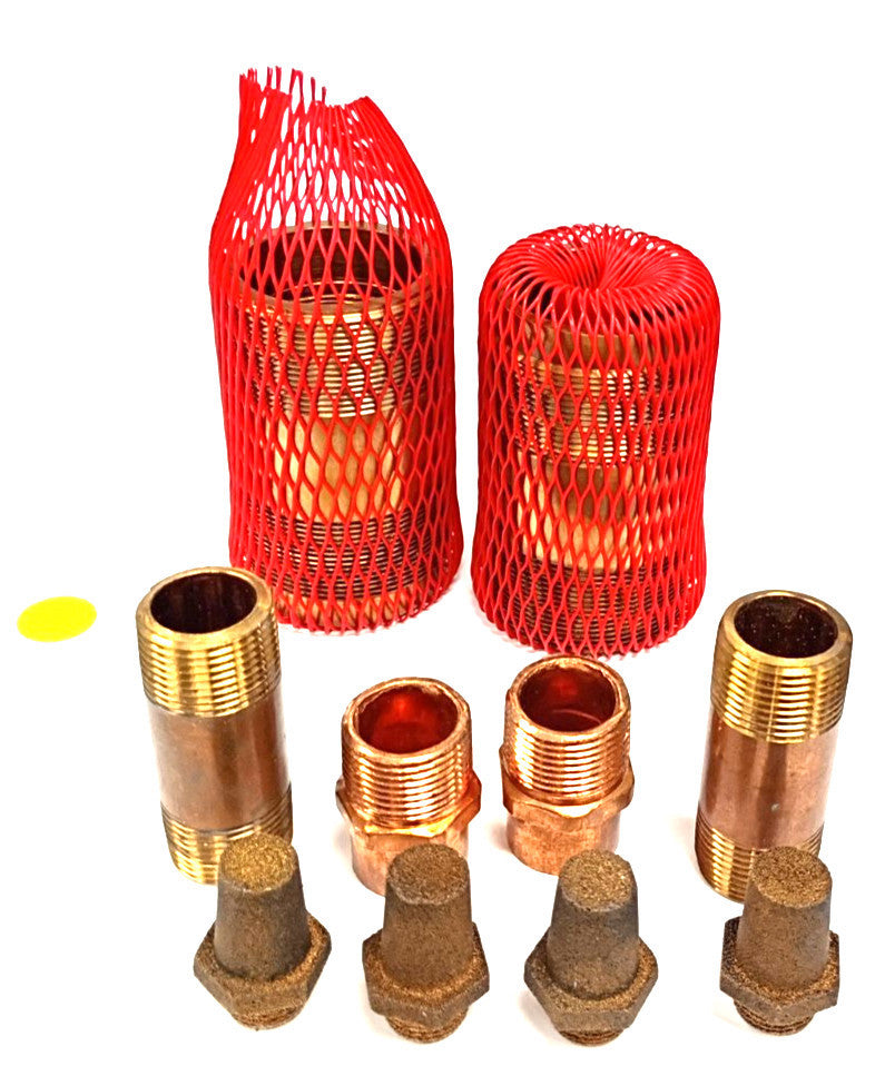ASSORTED LOT OF BRASS FITTINGS - NIPPLES, ADAPTERS, MUFFLERS, AND MORE