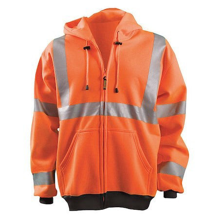 Occunomix Lux-Hzswt-O5x Hooded Sweatshirt, 3, R, Polyester, Orange, 5Xl