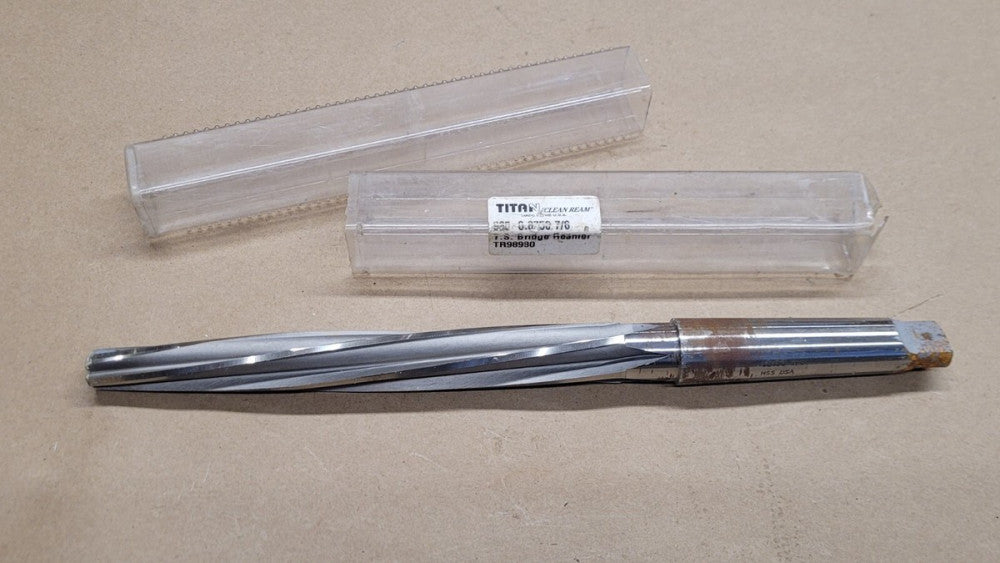 NOS Titan .8750 7/8" T. S. Bridge Reamer 5 Flute