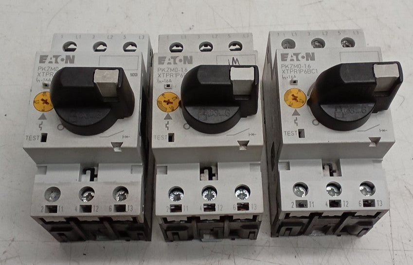 EATON PKZM0-1.6 XTPR1P6BC1 Motor Controller Circuit Breaker (Lot Of 3)