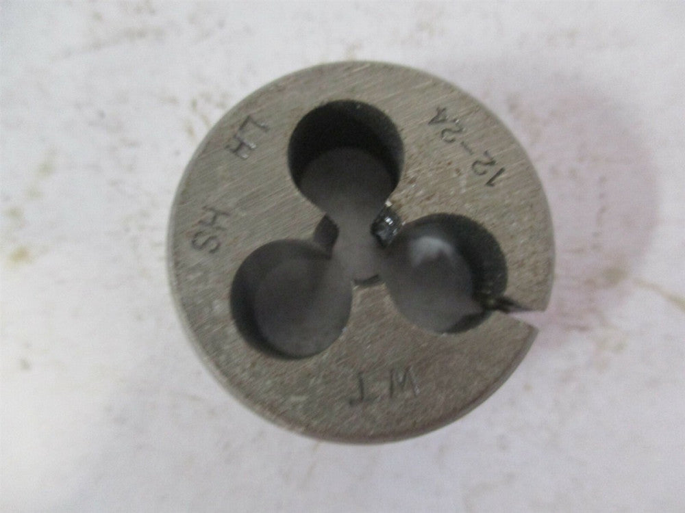 #12-24 x 1" High Speed Steel WT Left Hand Round Adjustable Screw Die 