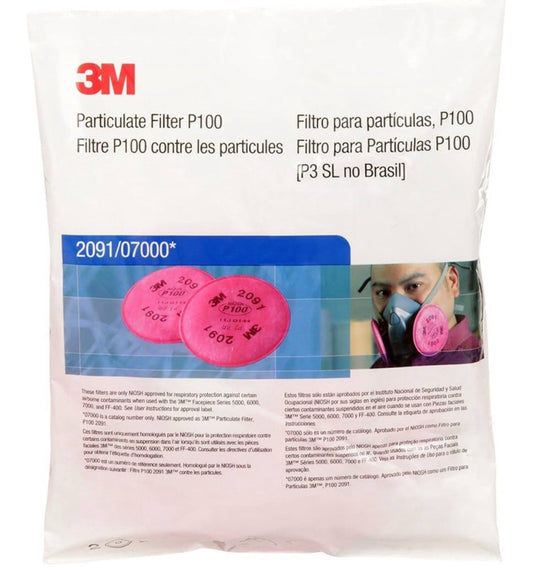 3M Pink Disposable P100 Multi-Purpose Cartridge/Filter 2-Pack  ~ 3 Lot = 6 Total