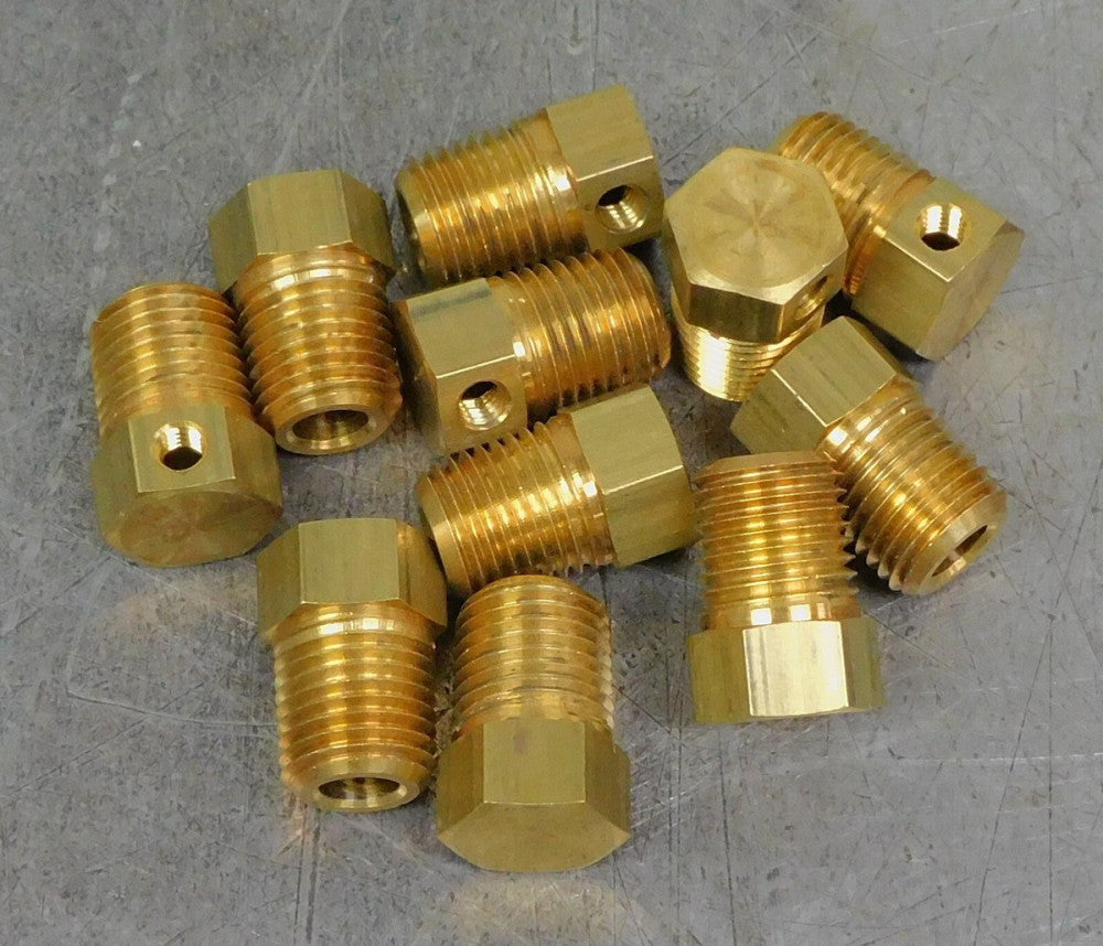 ASCO Numatics 134-231 Brass Fitting  1/4ML-10/32FML Lot of Eleven (11)