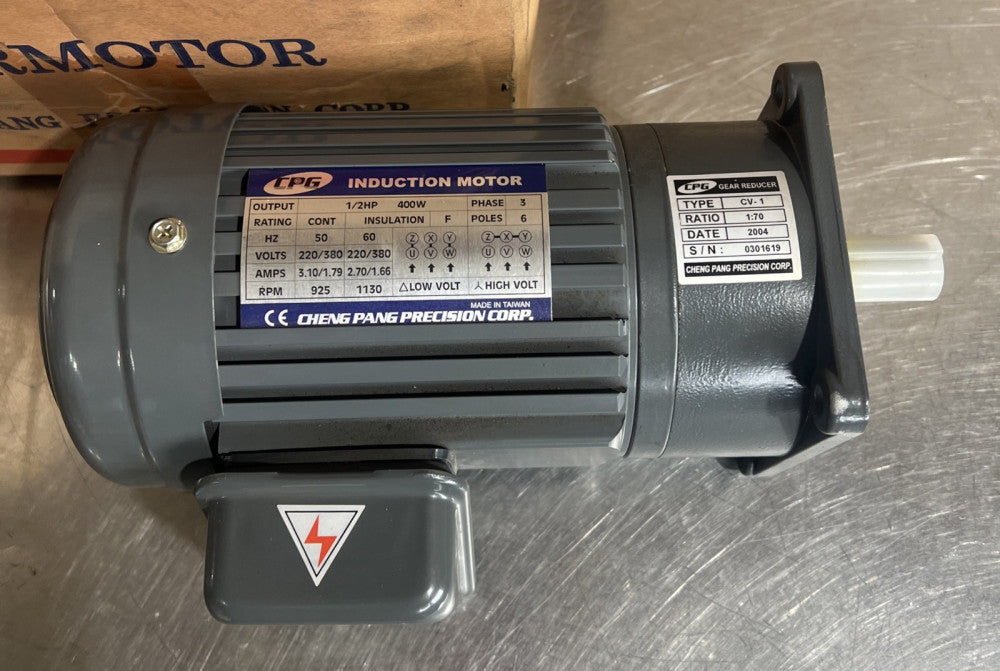 CPG Cheng Pang Motor with Gear Reducer Type CV-1 Nos Surplus