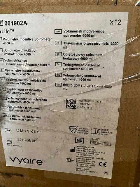 (Case of 12) Carefusion 001902A Airlife Incentive Spirometer 4000mL